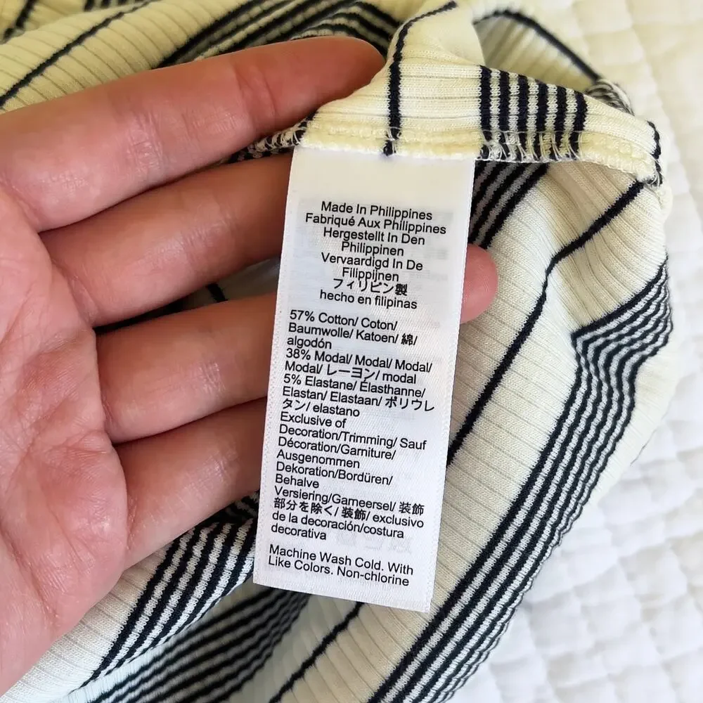J.Crew Striped Ruffle Sleeve Tank Top Size Medium